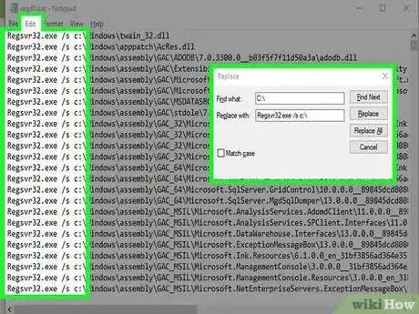 Step 12 在每行路径中添加"regsvr"命令。