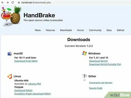 Step 1 下载并安装Handbrake。