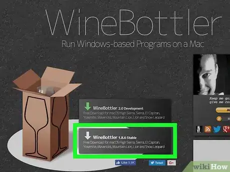 Step 2 点击“WineBottler 1.8-rc4 Development”按钮。