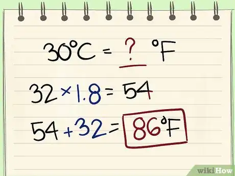 Step 3 以上结果加上32，即54 + 32 = 86°F。