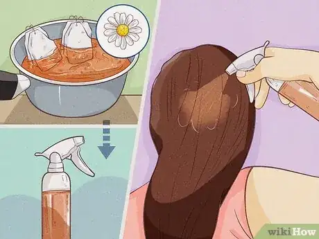Step 2 使用甘菊茶来淡化发色。