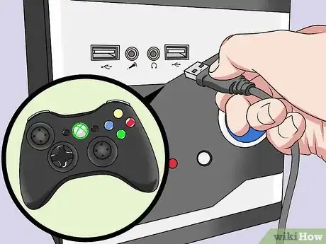 Step 1 将XBox 360手柄连接到电脑上。