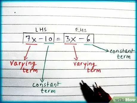 Step 2 找出方程里的变量和常量。