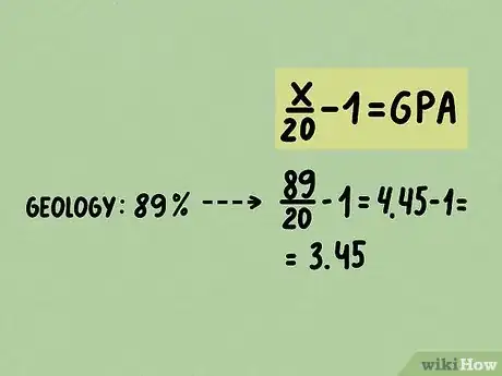 Step 2 将百分制成绩代入公式，然后计算。