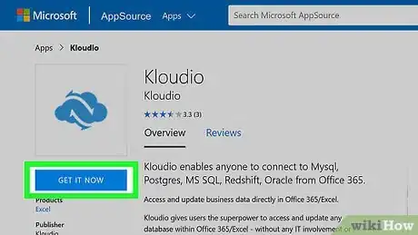 Step 1 从Microsoft AppSource下载名为Kloudio的Excel插件。...