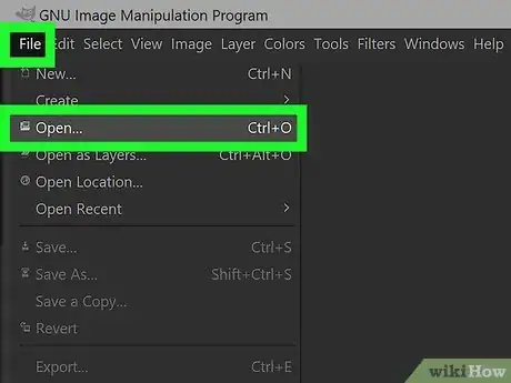 Step 2 在GIMP中打开你的JPEG文件。