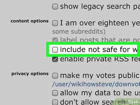Step 9 取消勾选“在搜索中包含NSFW搜索结果”旁边的复选框。