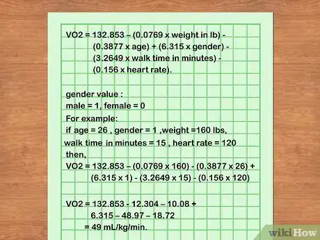 Step 4 用下面的公式计算最大摄氧量：VO2 = 132.853...