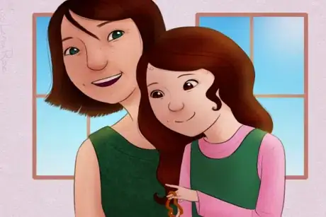 Mom Smiles while Autistic Daughter Stims.png