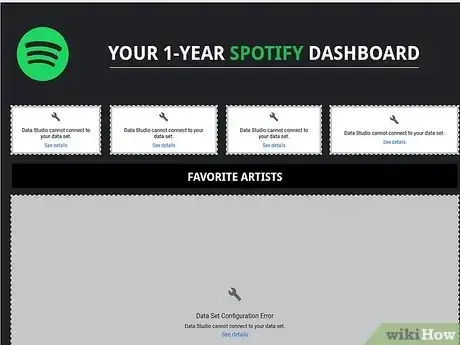 Step 9 在网页浏览器打开“1-Year Spotify Dashboard”模板。