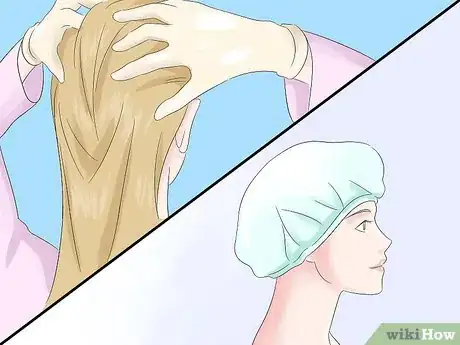 Step 4 把散沫花糊涂在头发上。