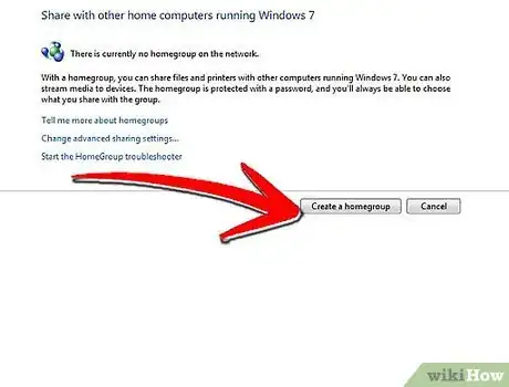 Step 2 在Windows 7系统的电脑上新建家庭组。