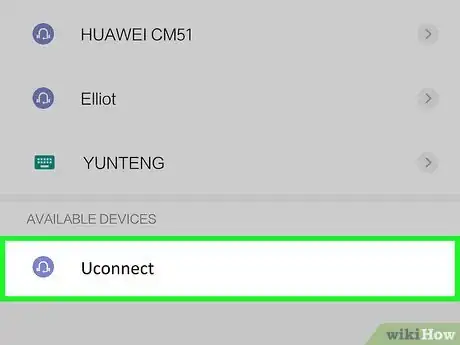 Step 5 点击“蓝牙”设备列表中的“UConnect”。