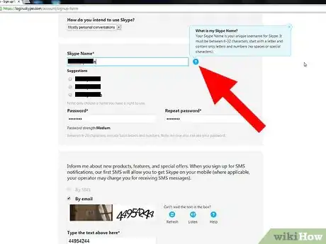 Step 5 建立Skype用户名。