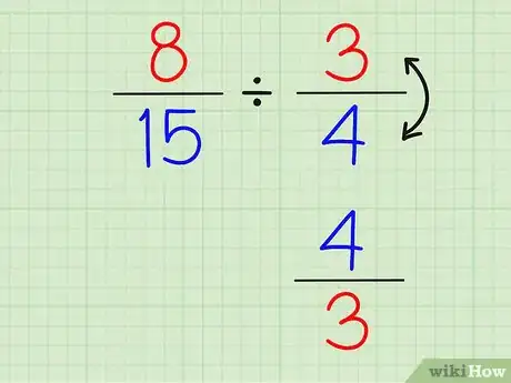 Step 2 将第二个分数上下颠倒。