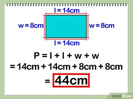 Step 5 或者可以用以下公式： l + l + w + w。