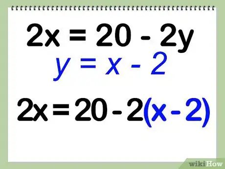 Step 2 将某个变量方程带入到另外一个方程中。