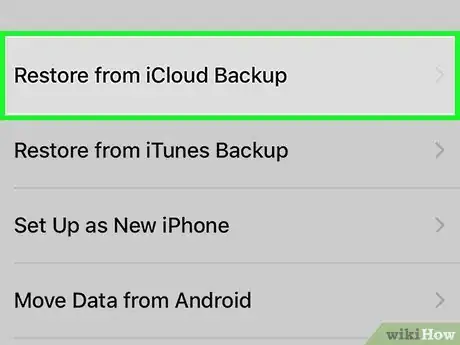 Step 16 轻触从iCloud 云备份中恢复。