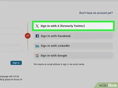 Step 2 点击“使用Twitter登录”按钮。