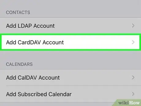 Step 5 选择“添加CardDAV帐户”。