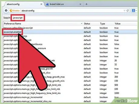 Step 4 找到名为javascript.enabled的一项。