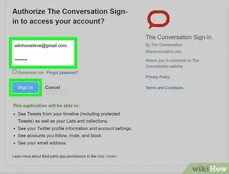 Step 3 在新窗口中输入你的登录信息。