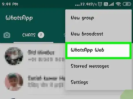 Step 5 点击下拉菜单中的WhatsApp Web。