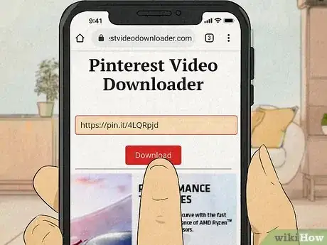 Step 5 把Pinterest的链接复制到网站的搜索框中。