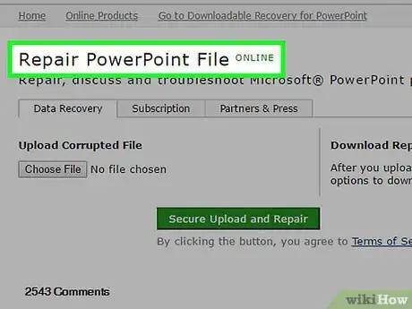 Step 1 访问PowerPoint在线恢复站点。