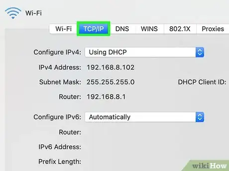 Step 5 在“高级”窗口中选择TCP/IP选项卡。