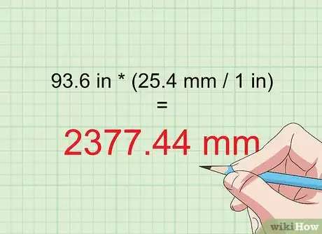 Step 3 计算93.6英寸相当于多少毫米时，也使用英寸数93.6乘以25.4得到毫米数。