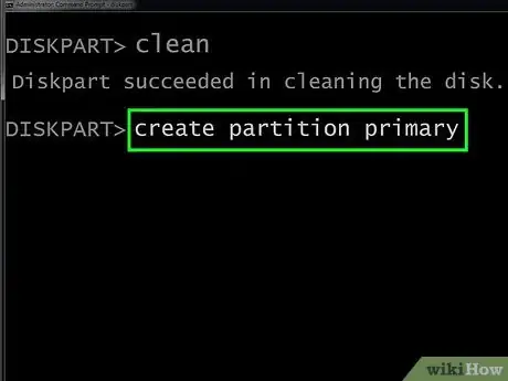 Step 10 输入create partition primary并按↵ Enter。