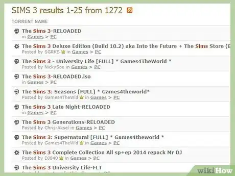 Step 2 搜索《模拟人生3》的Torrent文件。