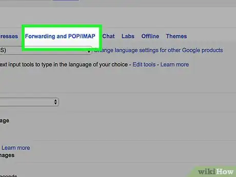 Step 4 点击“转发和POP/IMAP”（Forwarding and POP/IMAP）选项卡。