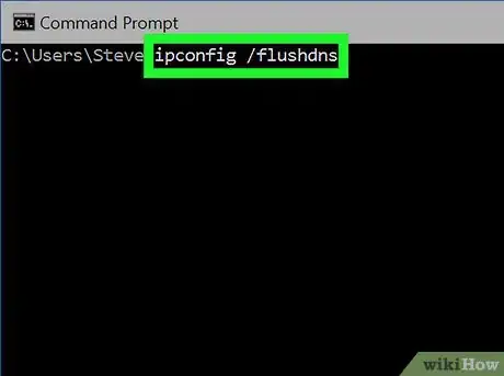 Step 2 在提示符窗口中输入ipconfig /flushdns，然后按↵ Enter。