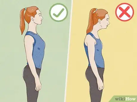 Step 2 站直身体。