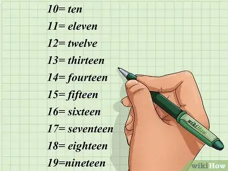 Step 2 写出数字10到19。