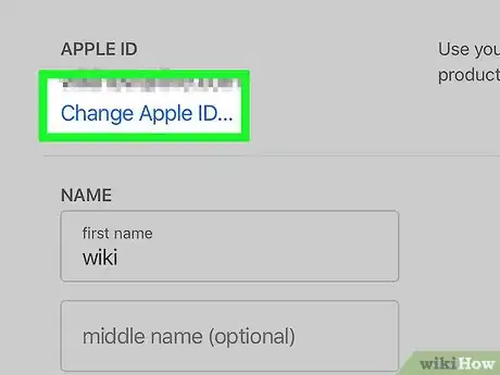 Step 5 点击更改Apple ID…链接。