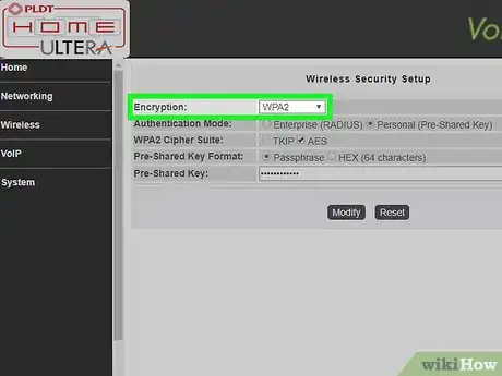 Step 6 选择“WPA/WPA2”作为加密密钥。