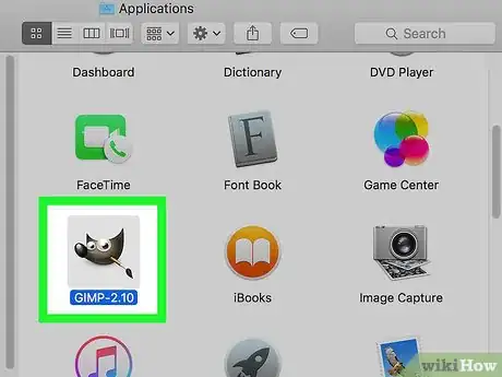 Step 4 打开应用程序文件夹中的GIMP程序。