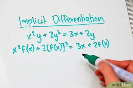 Step 2 例子中 x2y + 2y3 = 3x + 2y，把y 替换成 f(x)，提醒你y是一个函数。