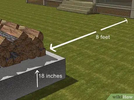 Step 1 堆积柴火的地方至少要高出地面46cm。