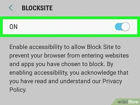 Step 5 将BlockSite开关滑动到“开”icon。