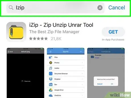 Step 1 在应用程序商店里找到“iZip”程序。