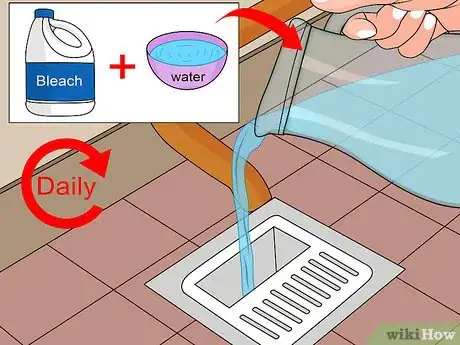 Step 4 定期使用漂白剂和水的混合物。