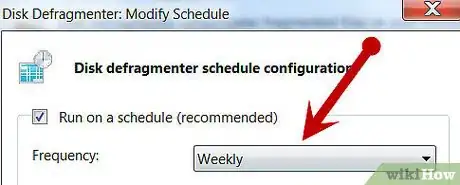 Step 3 选择你想要磁盘碎片整理程序运行的频率。