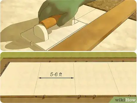 Step 5 每1.5米到1.8米做一个沟槽来控制接头。