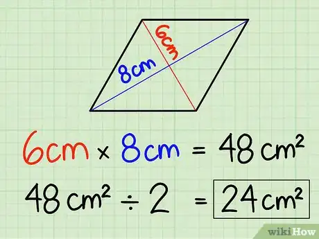 Step 3 把相乘得到的结果即48 cm2除以2，得到24 cm2。