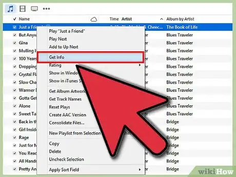 Step 6 右键单击歌曲选择“获取信息” 。
