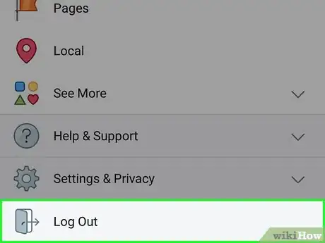 Step 3 向下浏览并点击 Log Out. 它在菜单的底部。